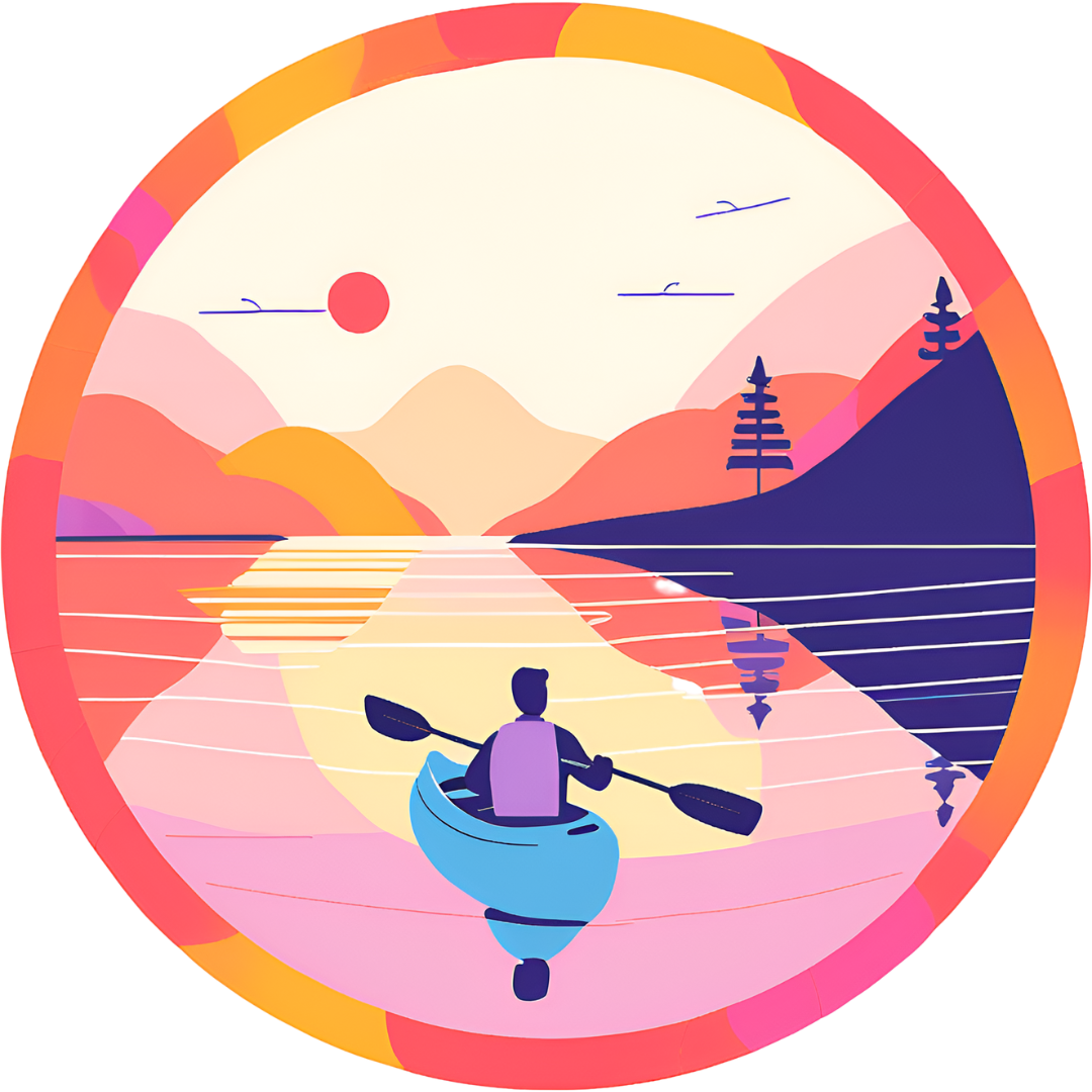 Grafika strony bledu 404 Grafika strony bledu 404 podroznik w kajaku na spokojnym jeziorze