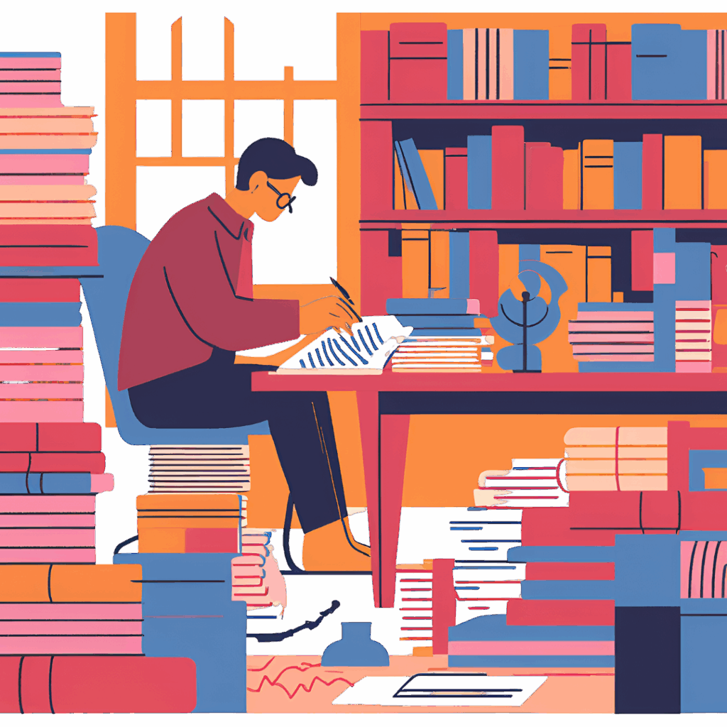 Pisanie prac magisterskich i doktorskich - grafika symbolizujaca obszerny research Pisanie prac magisterskich i doktorskich - grafika symbolizujaca obszerny research