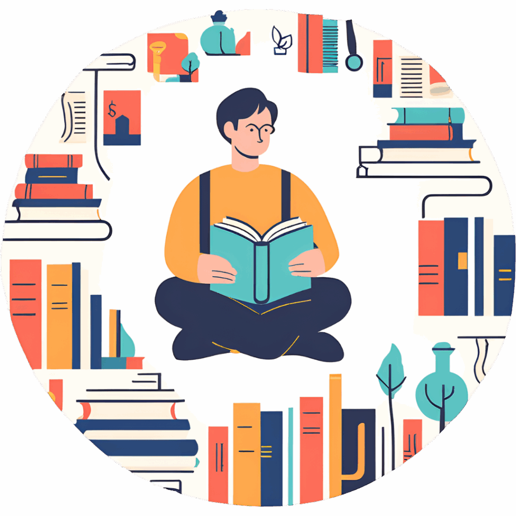 Gleboki research i analiza literatury - student w pelni skupiony na materialach do pracy dyplomowej