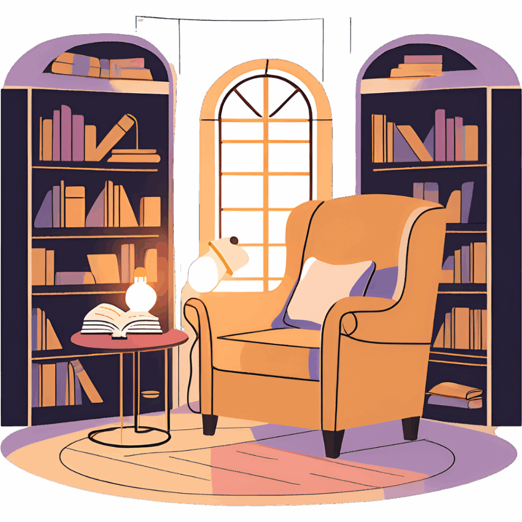 Spokoj i skupienie podczas pisania pracy - ilustracja idealnego miejsca do nauki Spokoj i skupienie podczas pisania pracy - ilustracja idealnego miejsca do nauki