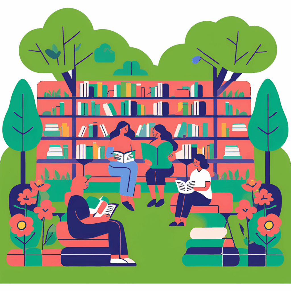 Wspolna nauka i pisanie prac - grafika symbolizujaca wsparcie grupowe i przyjemnosc z nauki