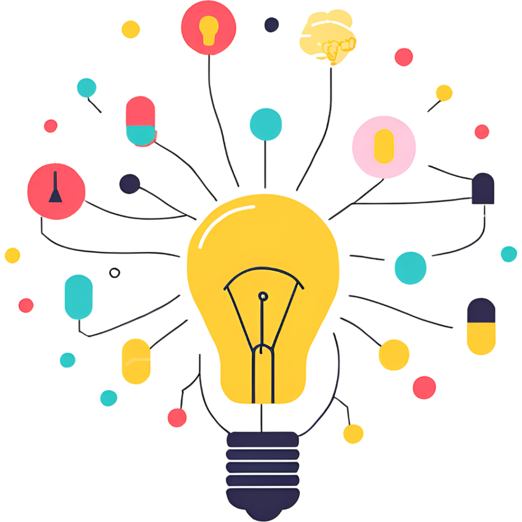 Tworzenie koncepcji pracy dyplomowej - grafika symbolizujaca rozwoj pomyslu i planowanie Tworzenie koncepcji pracy dyplomowej - grafika symbolizujaca rozwoj pomyslu i planowanie