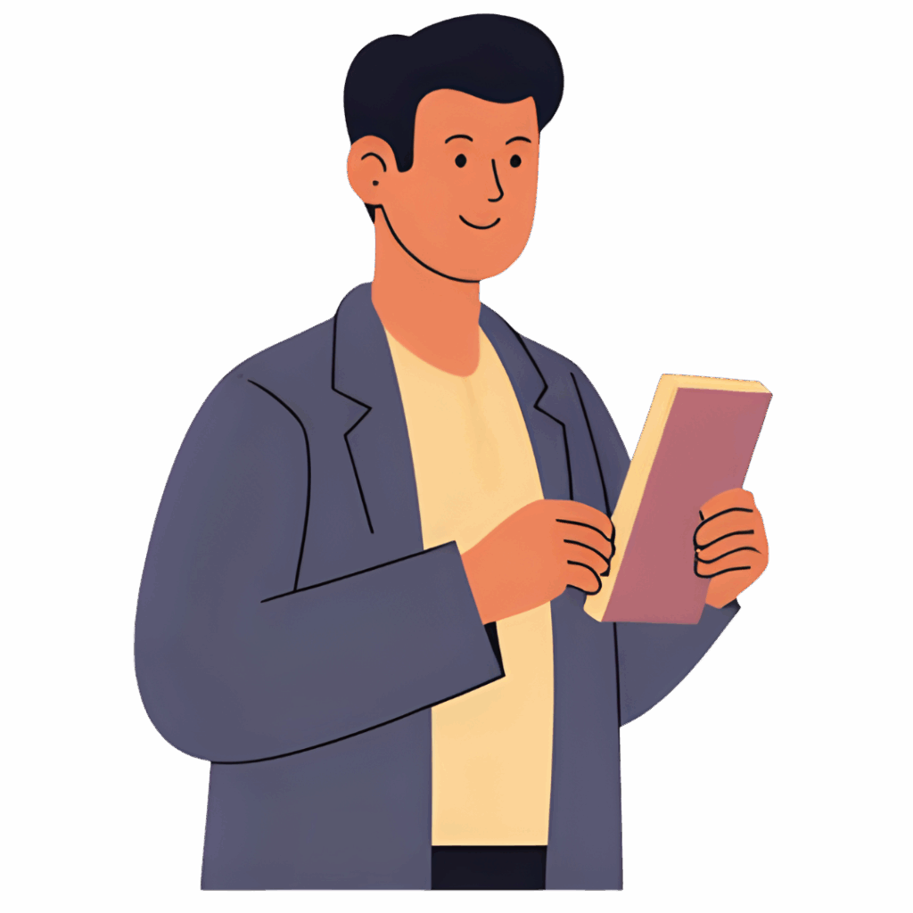 Profesjonalna pomoc w pisaniu prac - ilustracja przedstawiajaca kompetentnego redaktora lub zadowolonego klienta